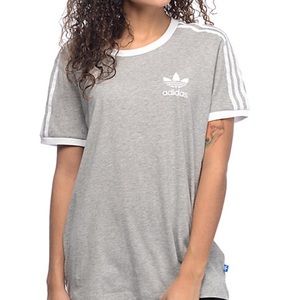 Adidas 3 Stripe Heather Grey T-shirt
